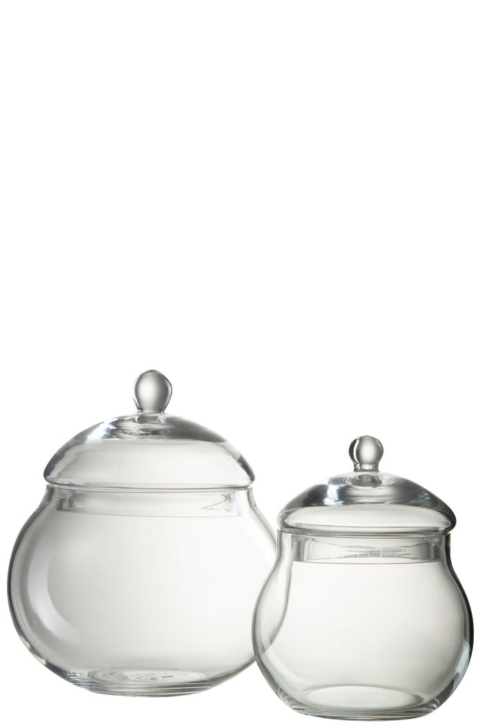 J-Line voorraadpot Deksel Bol - glas - transparant - medium