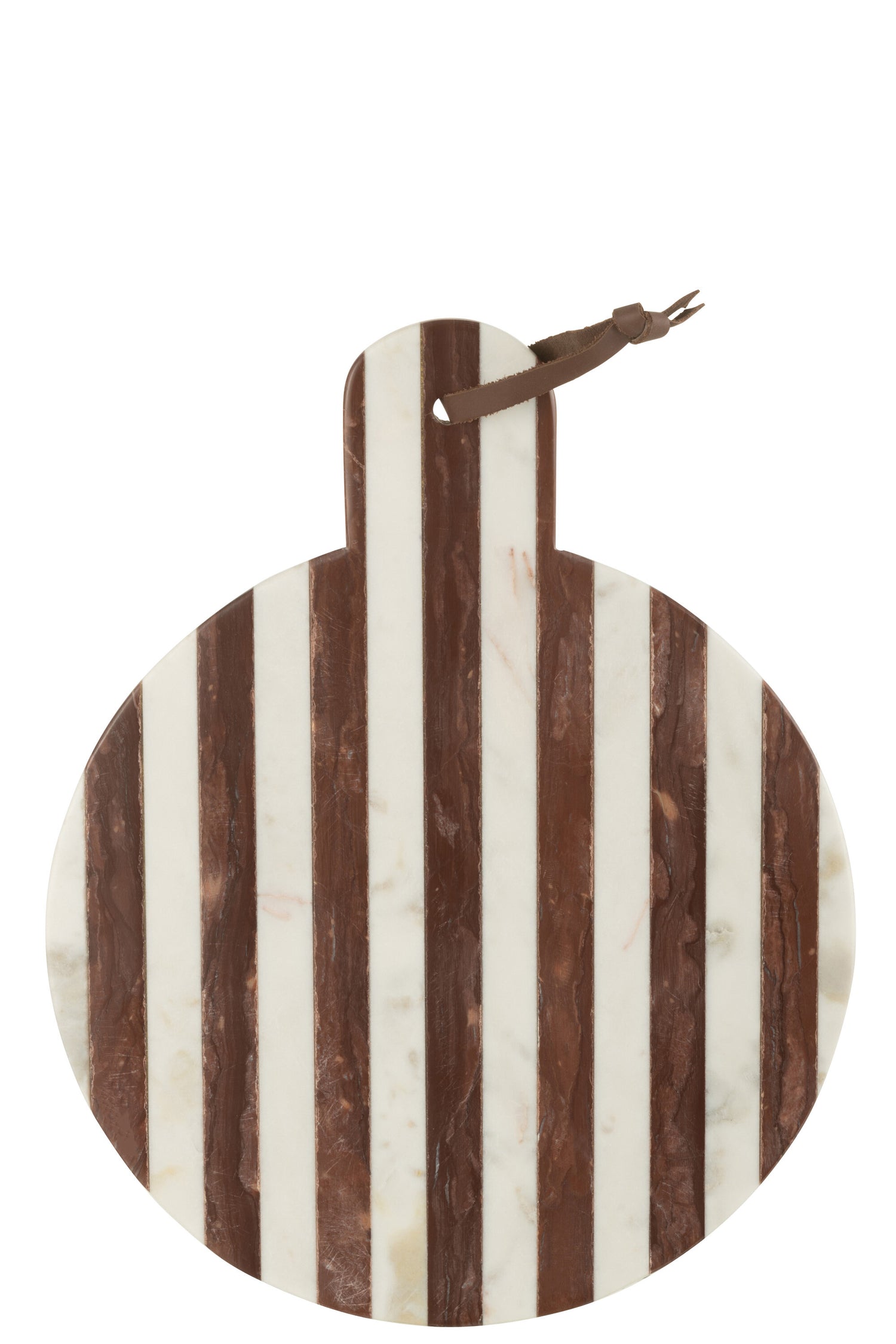 J-Line snijplank Rond Streep Marmer - steen - wit|bruin