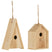 J-Line vogelhuisje Paul China - hout - naturel - 2 stuks