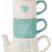 J-Line Tea For 2 Love Keramiek Blauw|Wit