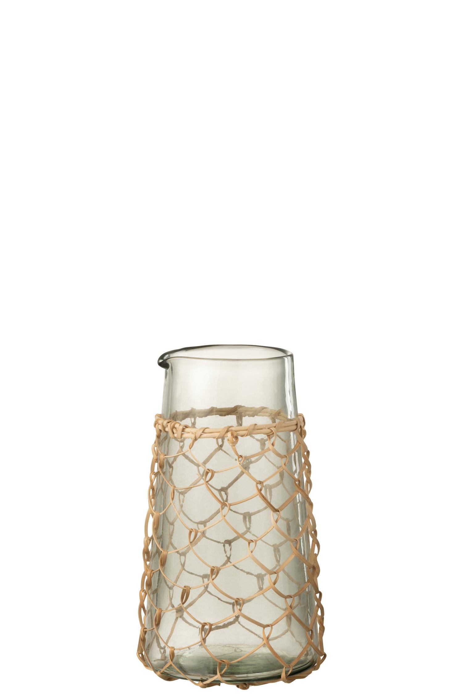 J-Line karaf Breiwerk - glas|riet - transparant - small