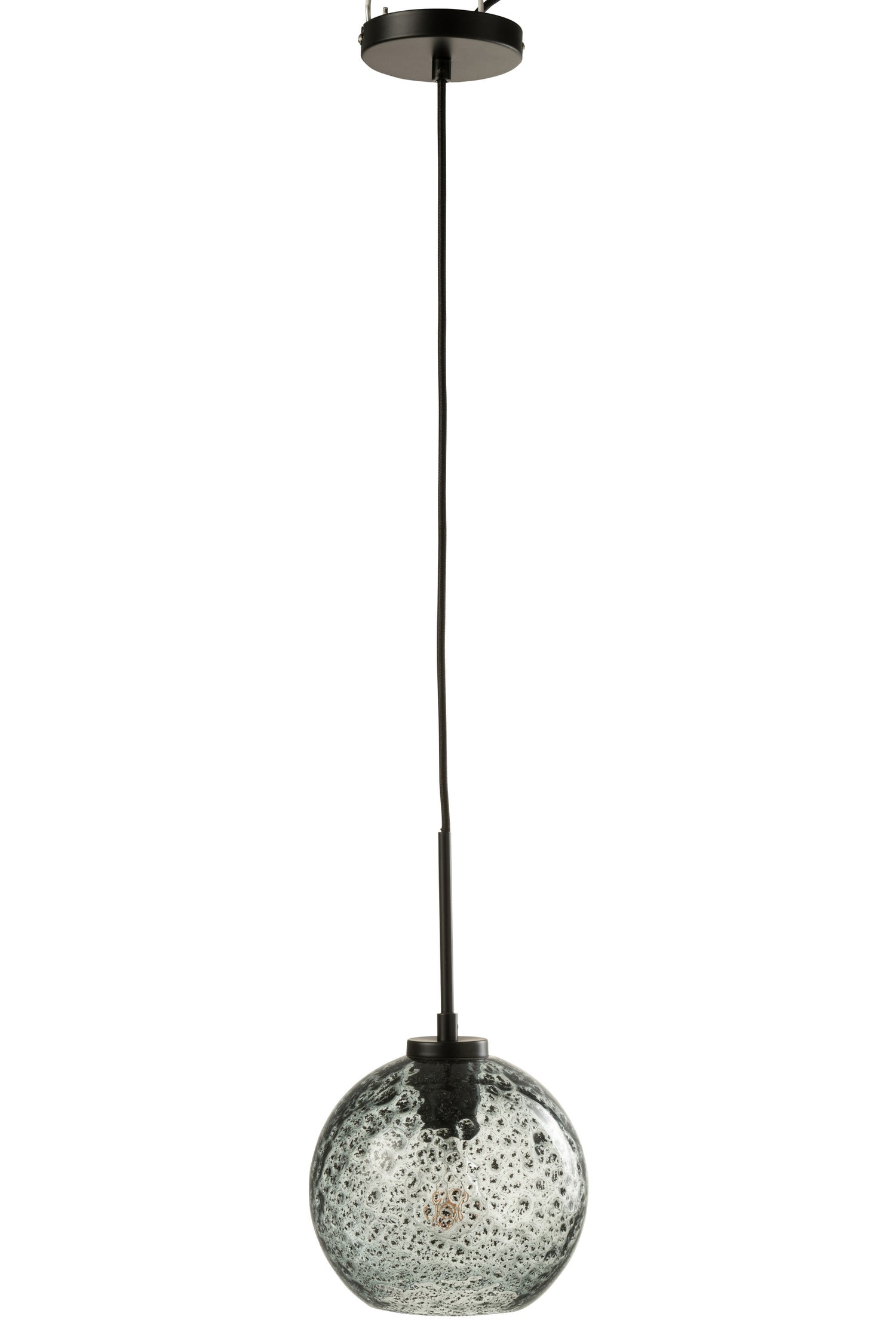 J-Line Spikkel Bol hanglamp - glas - grijs - S