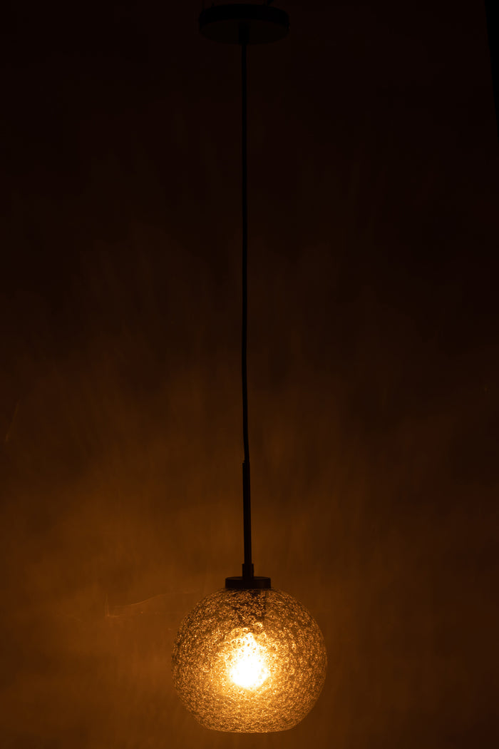 J-Line Spikkel Bol hanglamp - glas - grijs - S