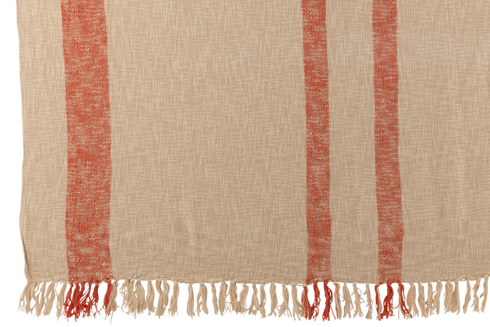 J-Line Plaid Emma - katoen - oranje - 210 x 140 cm