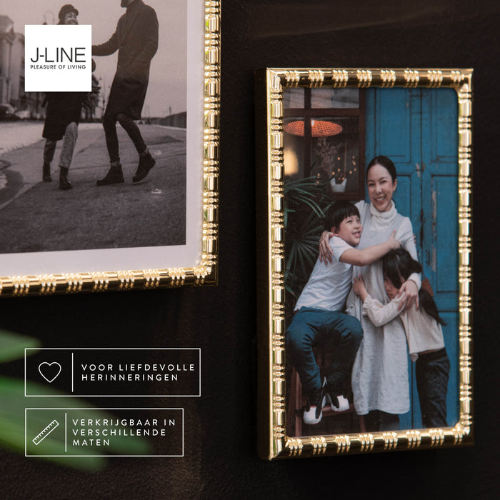 J-Line Fotolijst – Moderne Fotokader - Metaal – 10x15 cm – Goud