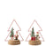 J-Line Kerstboom - hout - rood & groen - 92 cm - LED - 2 stuks