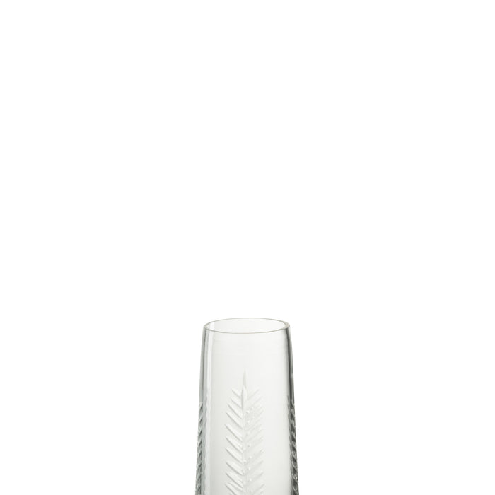 J-Line Vaas Bladeren Glas Transparant Small