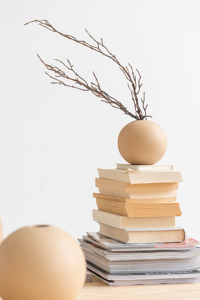 J-Line Vaas Bol Keramiek Mat Beige Small