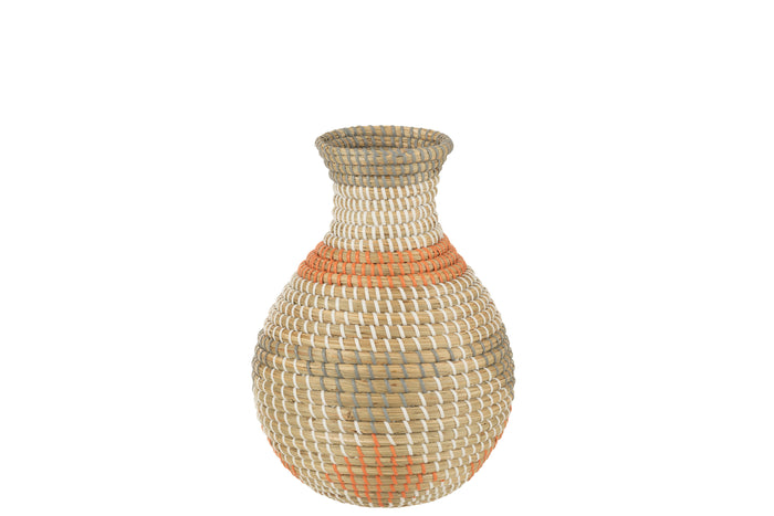 J-Line Vaas Driehoeken Zeegras Mix Small - Set van 1