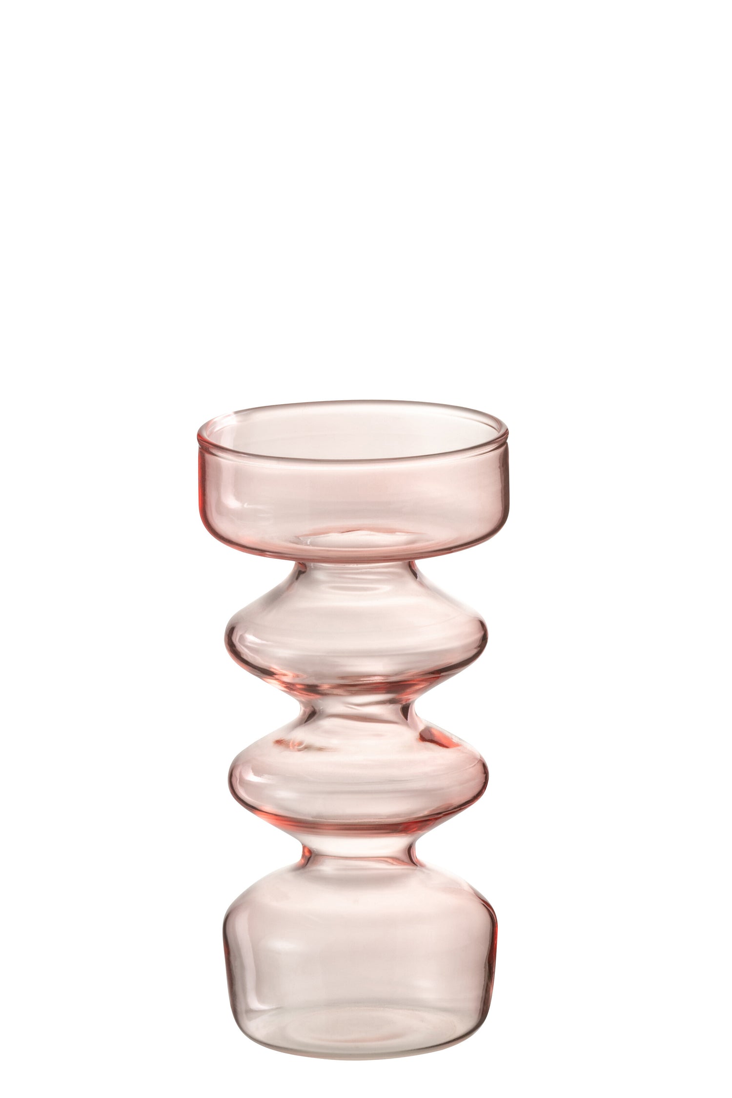 J-Line vaas Luna - glas - roze - small - 14 cm hoog