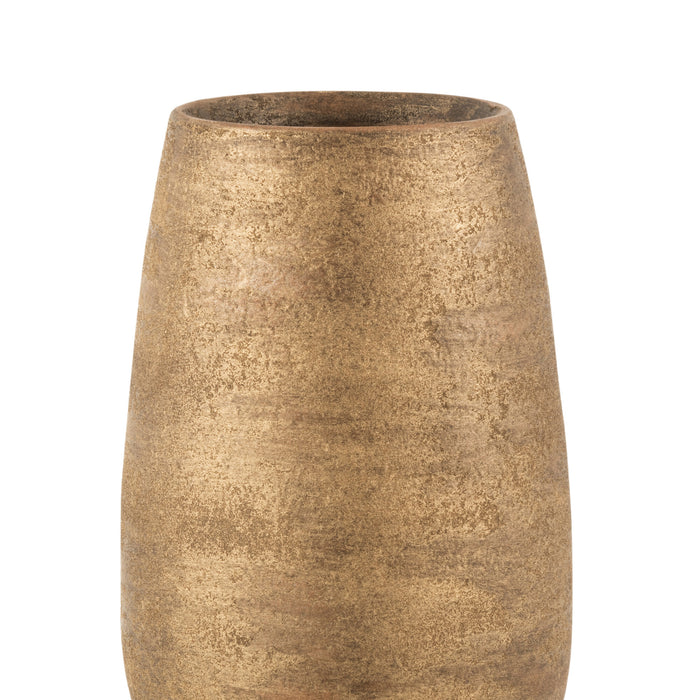 J-Line vaas Oneffen - keramiek - goud - small - Ø 12.4 cm