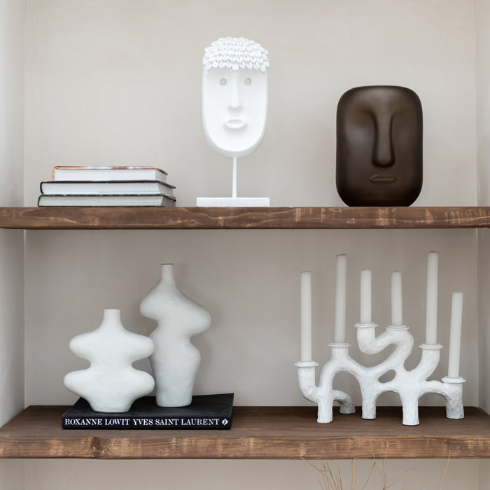 J-Line Vaas Gezicht Glas Bruin Large Assortiment Van Twee