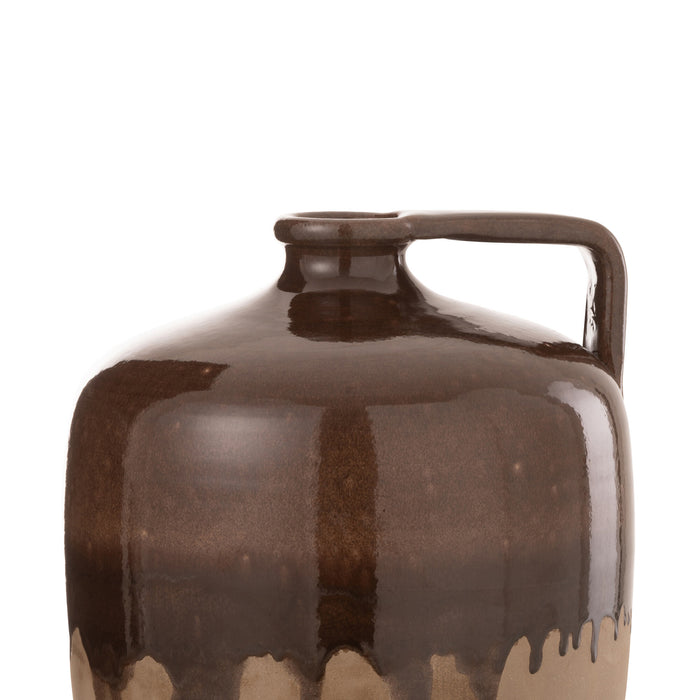 J-Line Kruik Handvat Keramiek Beige|Bruin Large