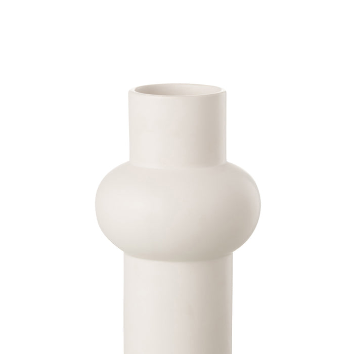 J-Line Vaas Noa Keramiek Wit - 30 cm hoog