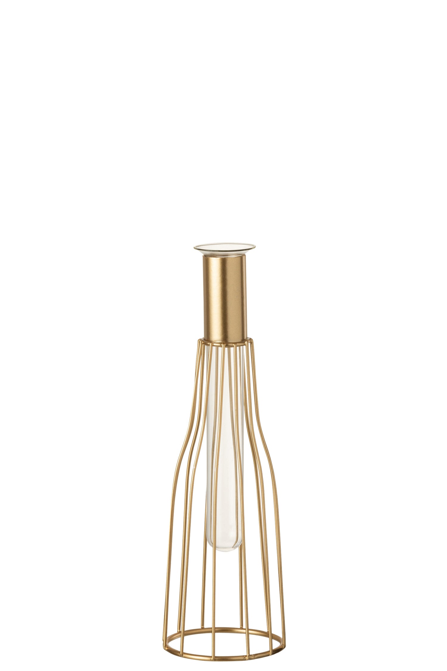 J-Line Vaasje 1 Tube Metaal|Glas Goud