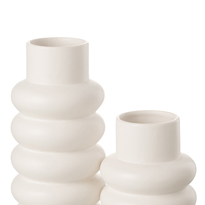 J-Line Vaas Luca Keramiek Wit