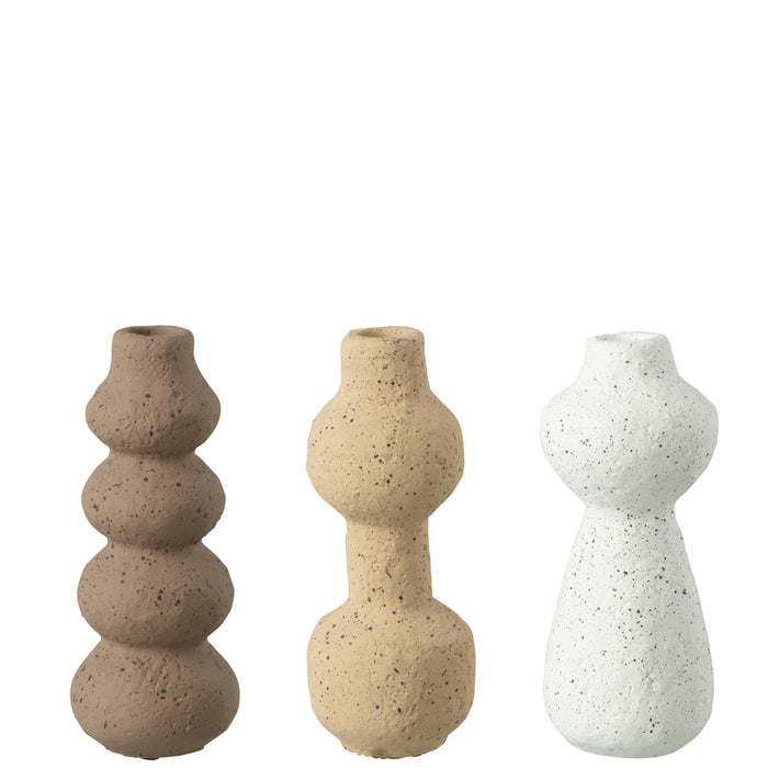 J-Line Kaarshouder Happy - keramiek - mix - 3x