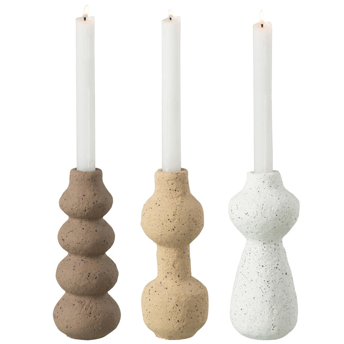 J-Line Kaarshouder Happy - keramiek - mix - 3x