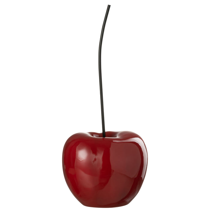 J-Line decoratie Kers - polyresin - blinkend rood - large