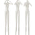 J-Line figuur Horen|Zien|Zwijgen - polyresin - wit - 3 stuks