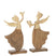 J-Line decoratie Engel Hart|Vogel Op Voet - hout|aluminium - goud - 2 stuks