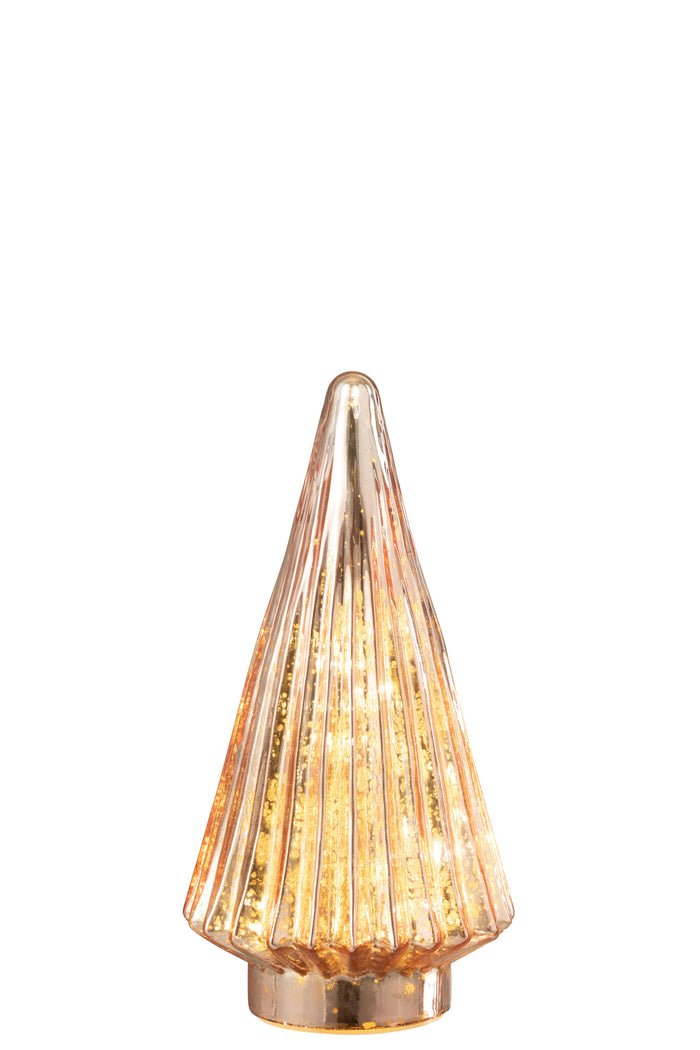 J-Line Kerstboom Led Glas Roze Medium