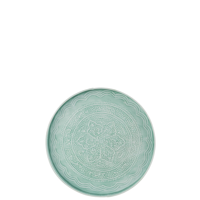 J-Line Plateau Rond Klassiek Ijzer Blauw Small