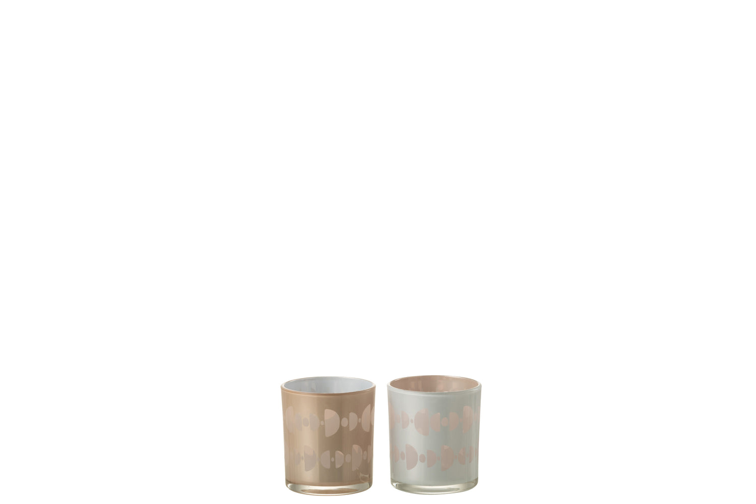 J-Line Theelichthouder Halve Maan Glas Mix Small Assortiment Van 2