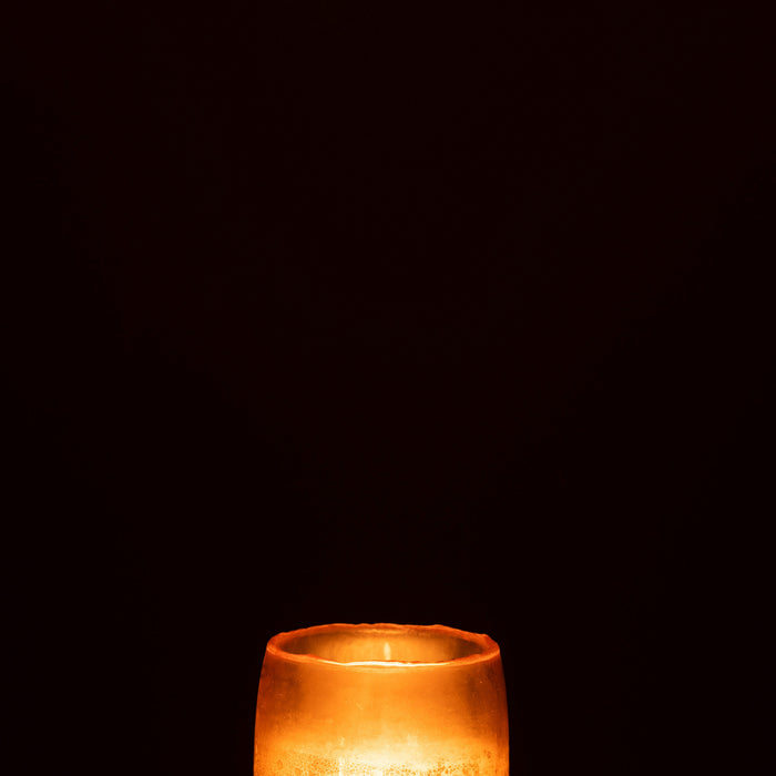 J-Line kaarshouder - theelichthouder Antiek - glas - goud - small