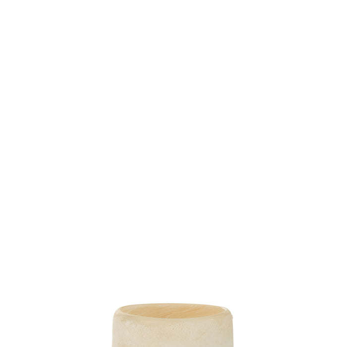 J-Line Theelichthouder Glas Beige Small