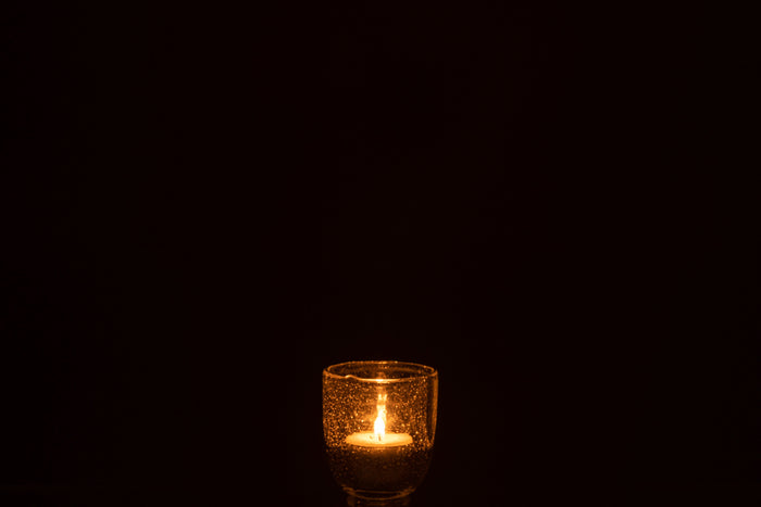 J-Line windlicht Bubbels - glas - transparant - small - 6 stuks