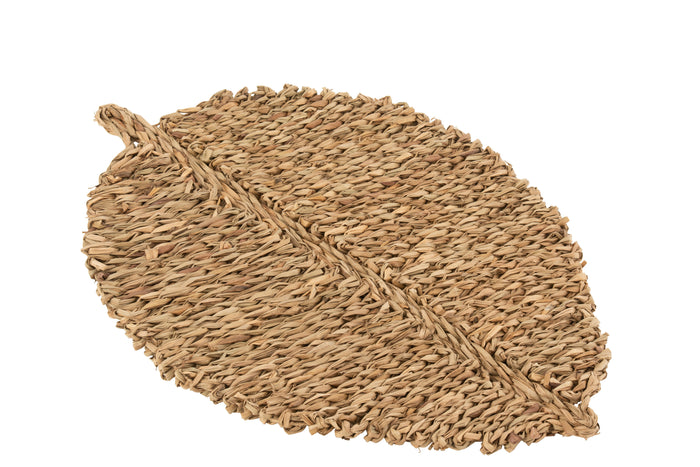 J-Line Onderlegger Bladvorm Zeegras Naturel - Set van 6