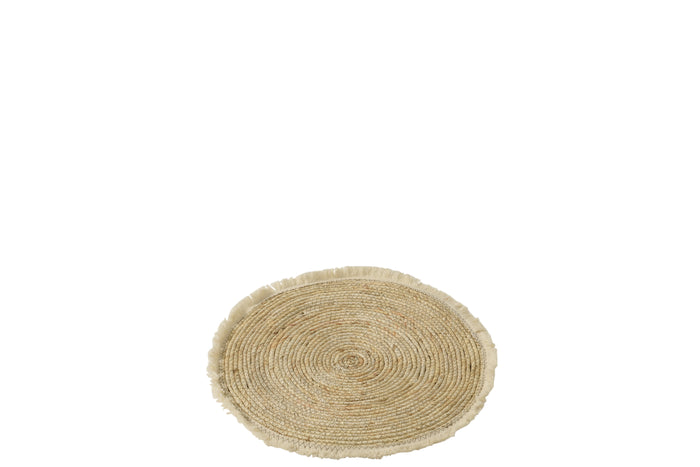 J-Line Kwastjesband placemat - jute - naturel