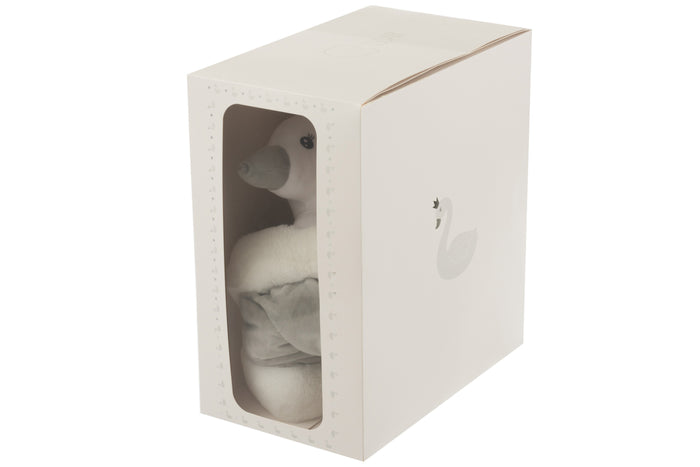 J-Line speelmat Zwaan - pluche - wit|grijs|zilver