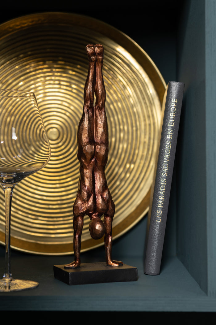 J-Line Rond Rigen plateau - dienblad - metaal - goud - S