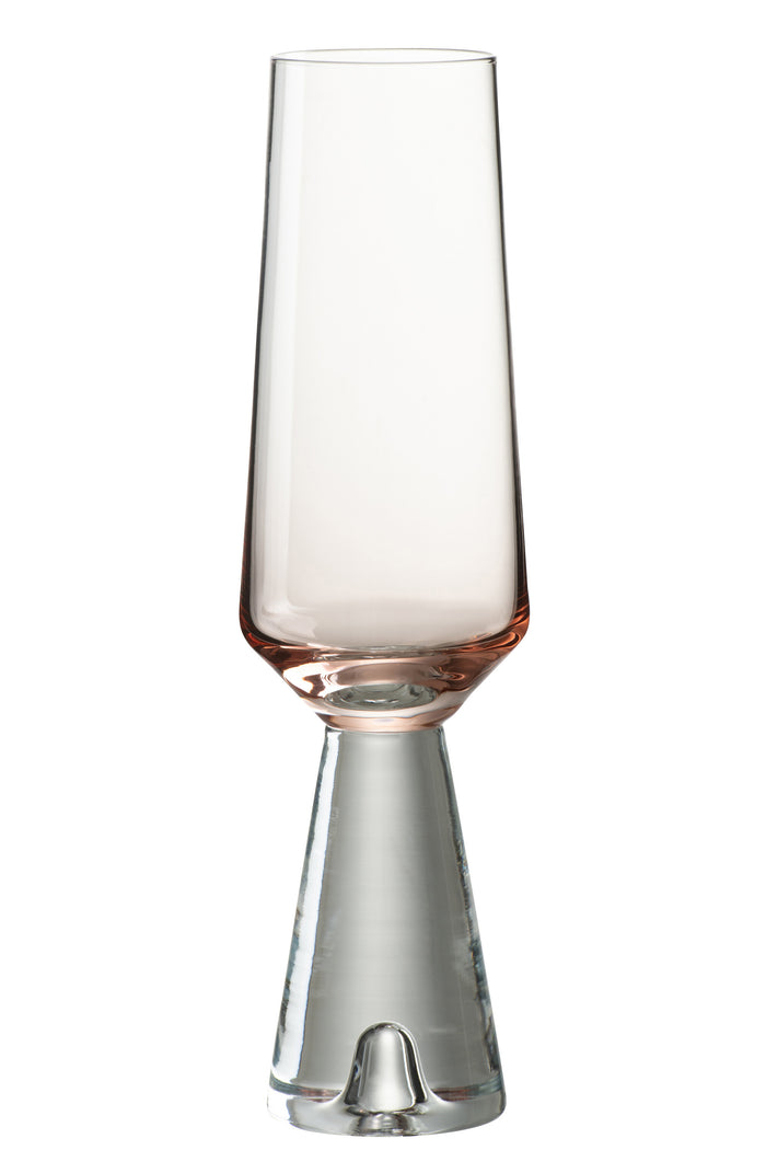 J-Line glas champagne Walker - glas - transparant|oranje - 4 stuks