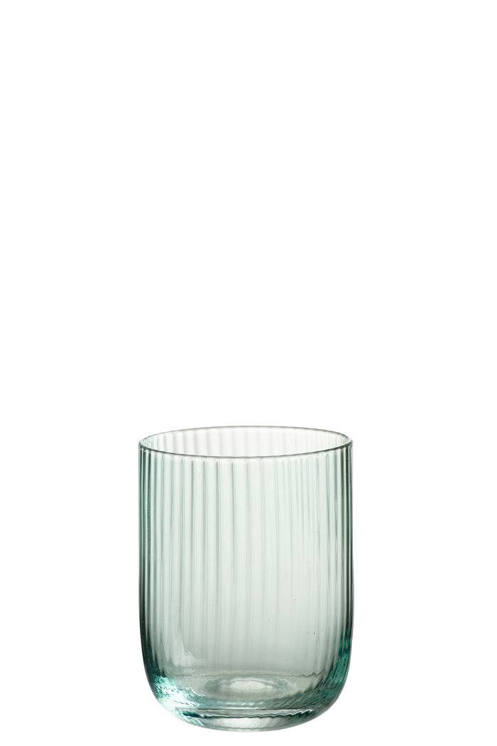 J-Line glas Kyle - glas  - transparant|groen - 6 stuks