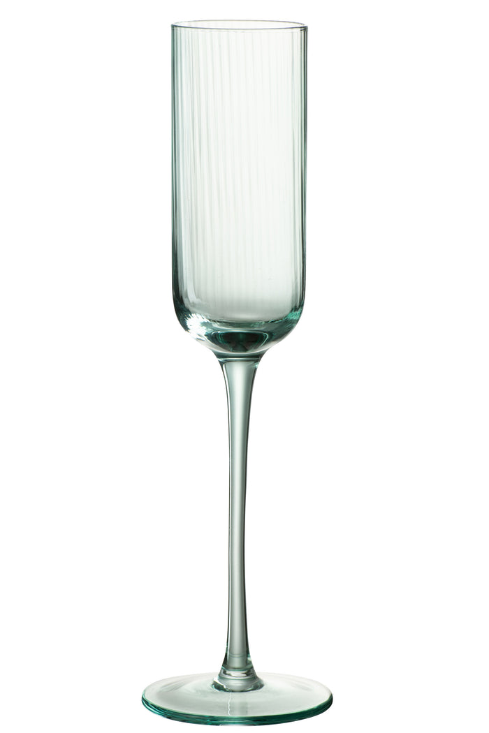 J-Line glas champagne Louise - glas - groen - 6 stuks