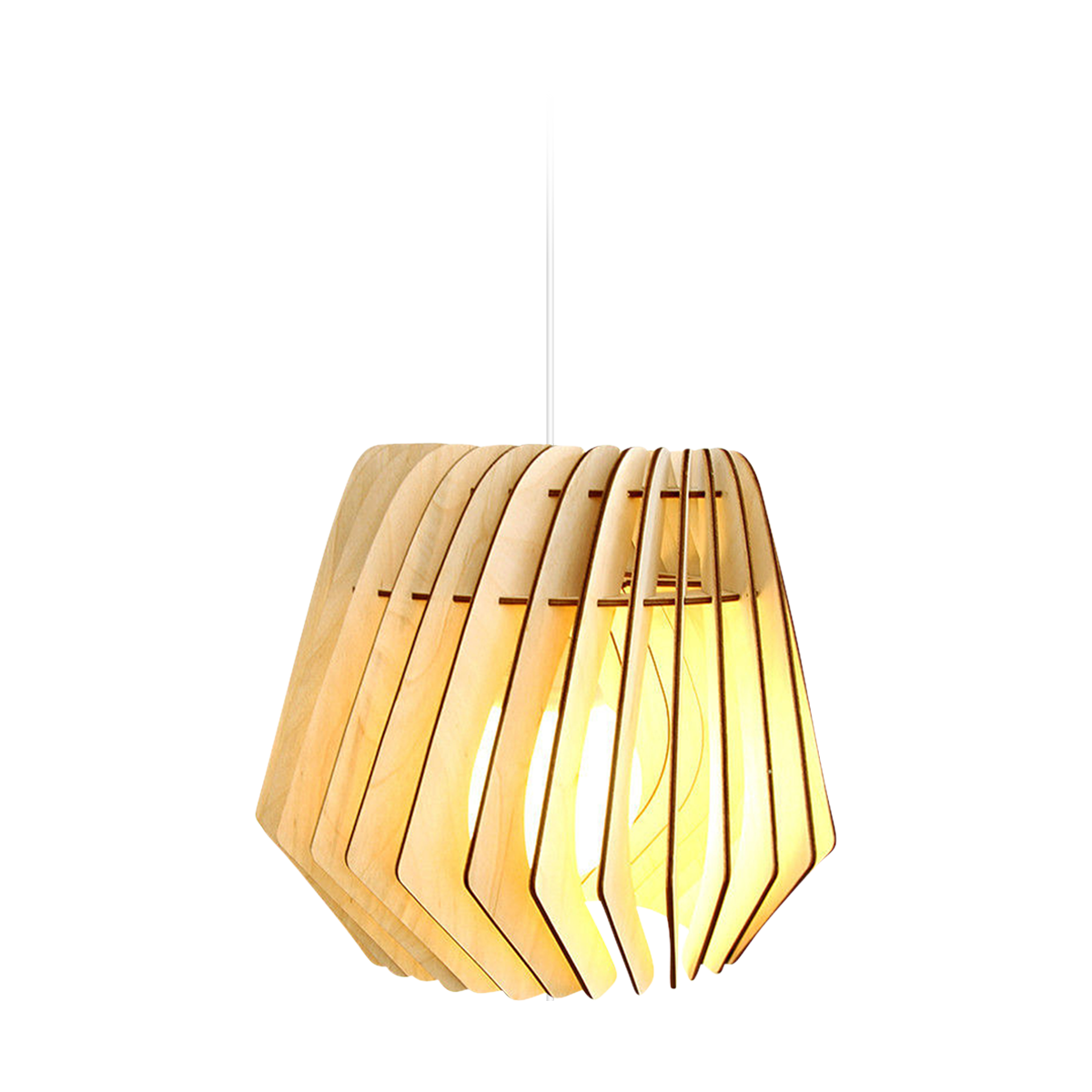 Bomerango Spin M houten hanglamp medium - met koordset wit - Ø 37 cm