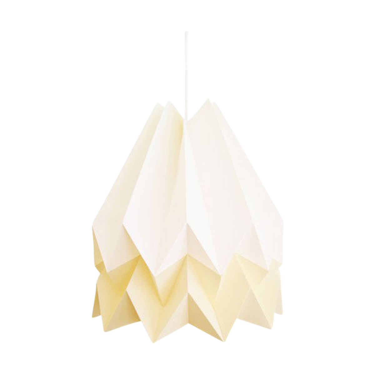 Orikomi Origami Hanglamp - Duo - Wit &amp; Lichtgeel - Koordset wit