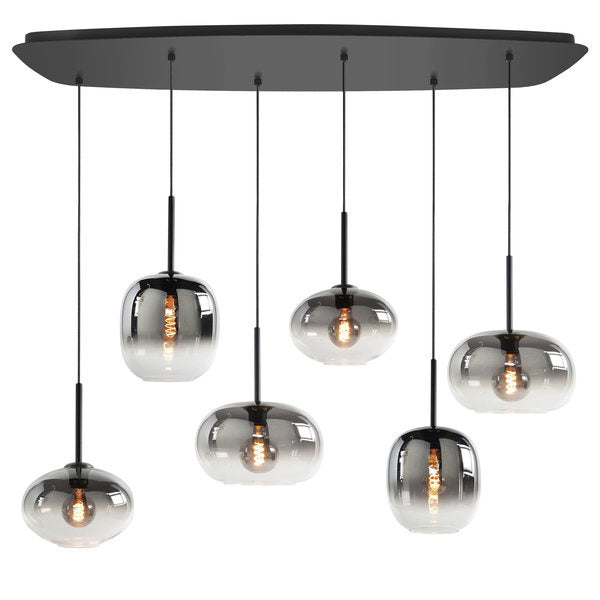 Highlight Bellini Hanglamp Deens Ovaal Smoke 6 Lichts 100 x 39cm