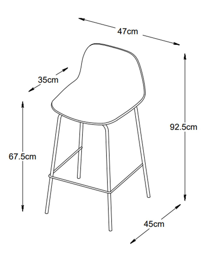 Lisomme Suus kunststof barkruk grijs
