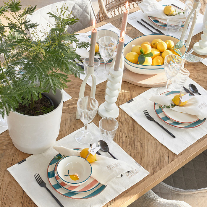 Riviera Maison Ontbijtbord met citroen - Ravello - Wit - Keramiek