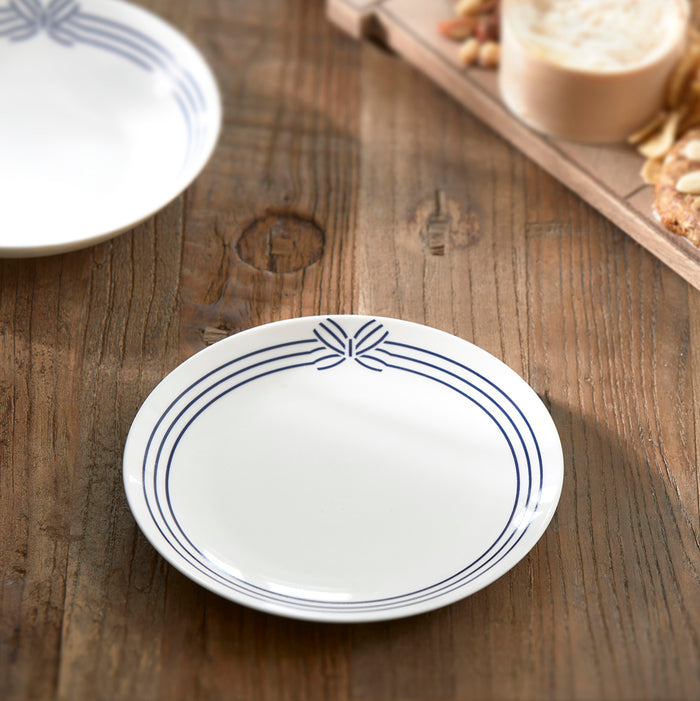 Riviera Maison ontbijtbord, bord strepen - Shoreline - Blauw| Wit