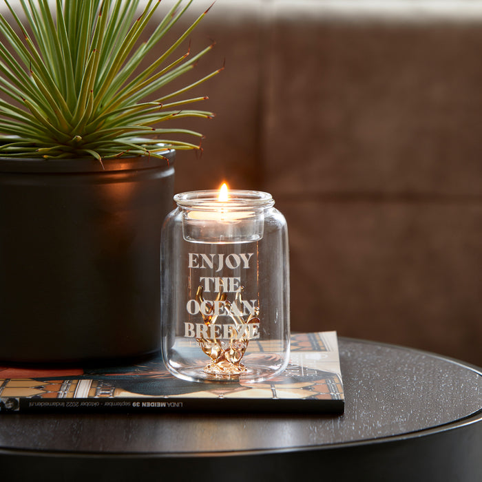 Riviera Maison Waxinelichthouder met Koraal - Coral - Beige