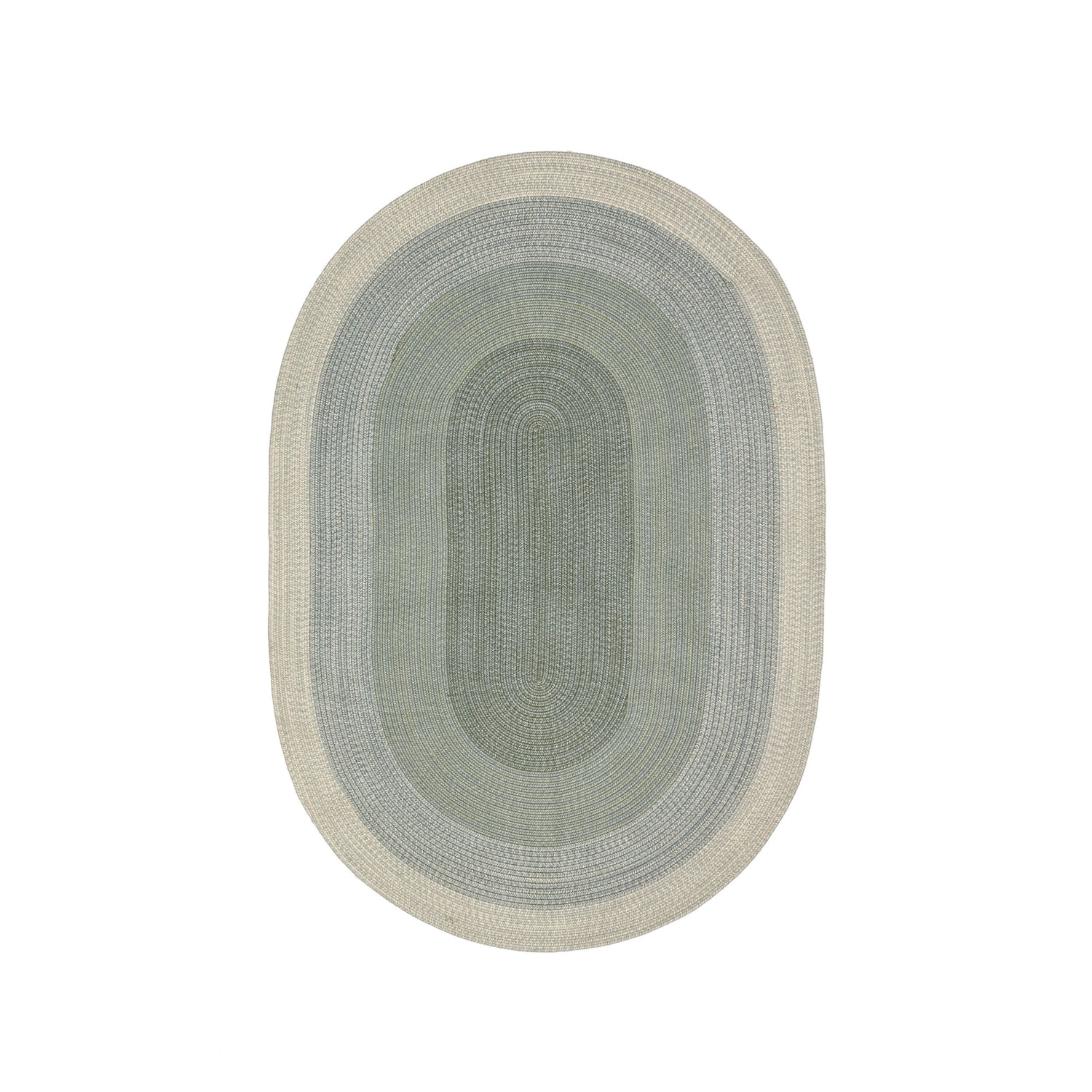 Kave Home - Leeith vloerkleed 100% PET dikke strepen groen Ø 160 x 230