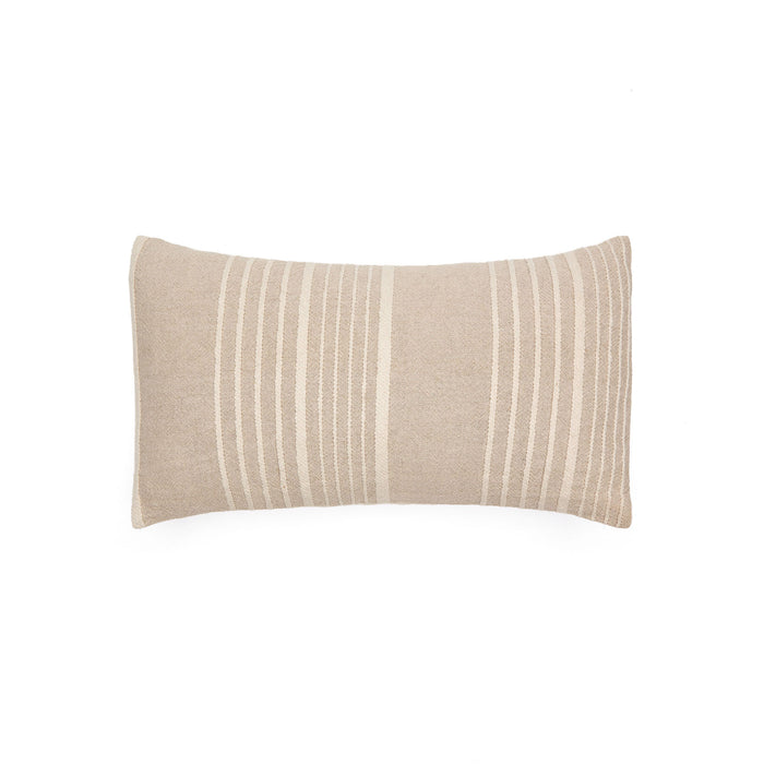 Kave Home - Montras kussenhoes van linnen en beige katoen met strepen