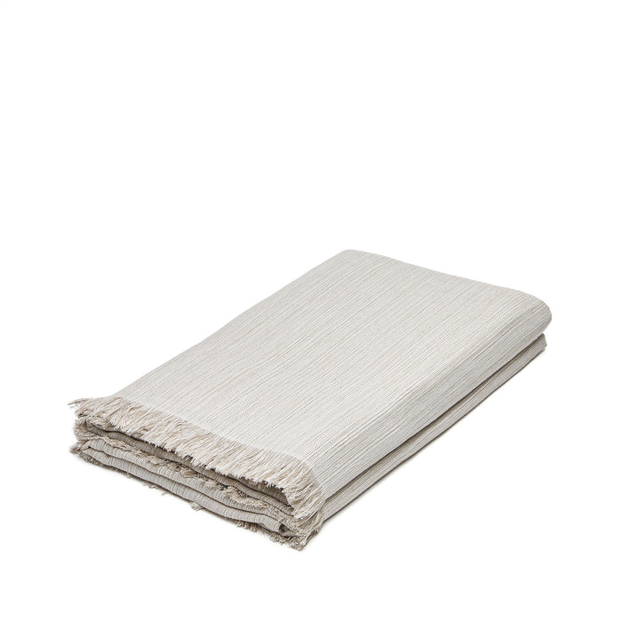 Kave Home - Vilahur tafelkleed met franjes beige 150 x 250 cm