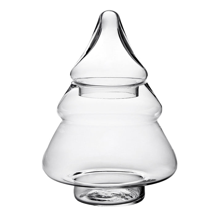 Clayre & Eef Voorraadpot Deksel Kerstboom Ø 13x29 cm Glas