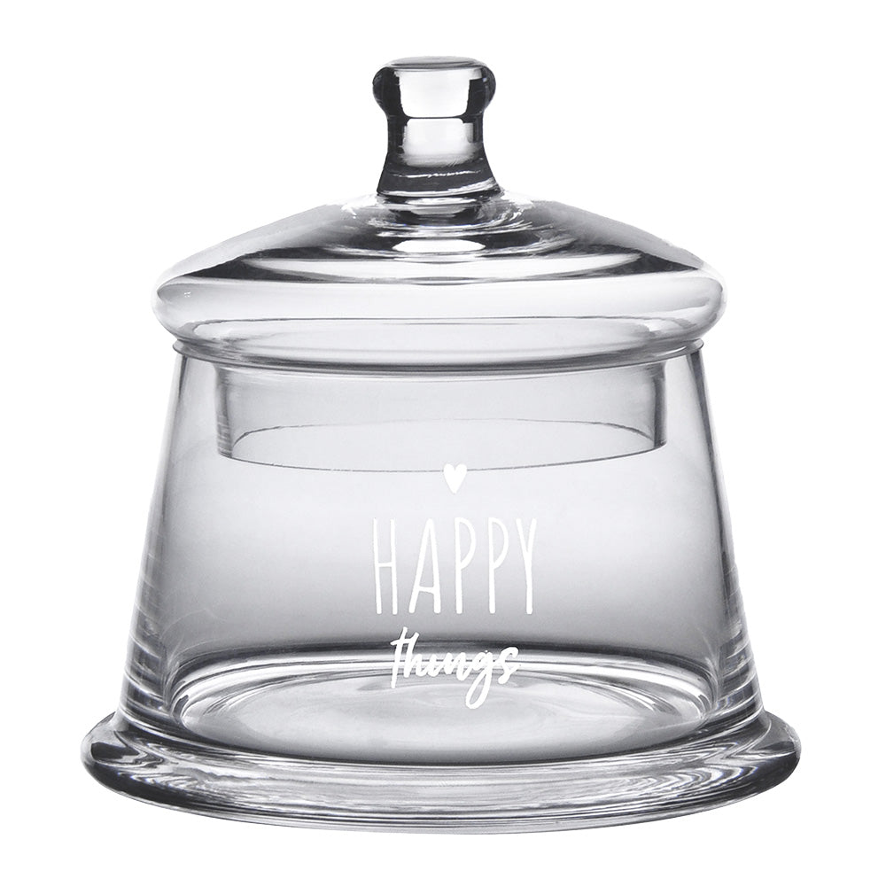 Clayre & Eef Voorraadpot Deksel Ø 12x13 cm Glas Hart